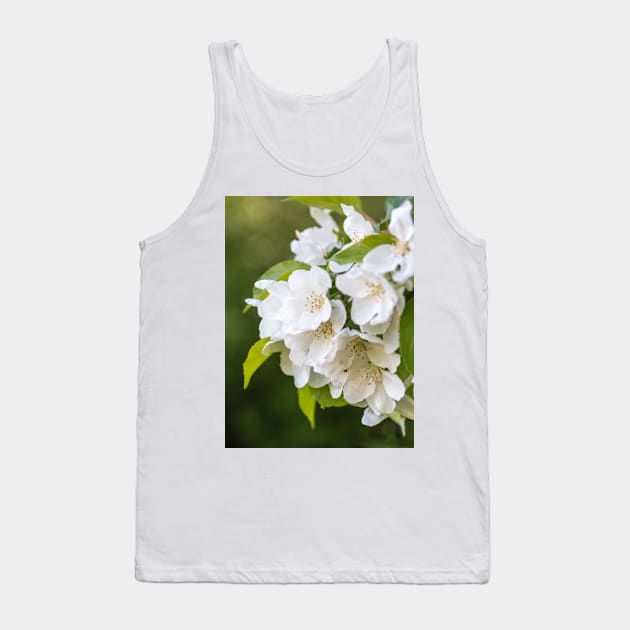 White Apple Blossoms Springtime Tank Top by Amy-K-Mitchell